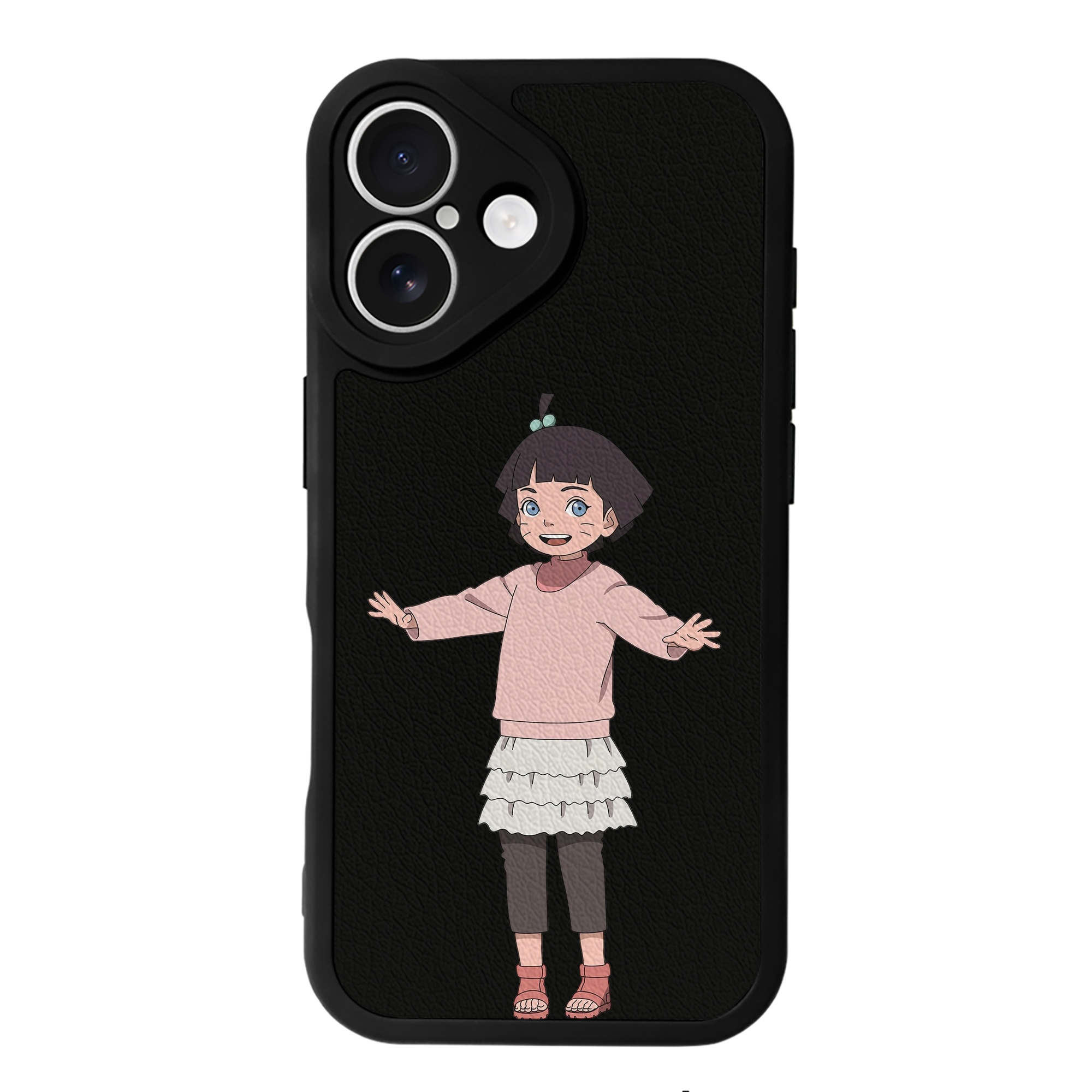 （画像用） NARUTO -ナルト- うずまき ヒマワリ Uzumaki Himawari 【iPhone 16シリーズ対応】シリコンスマホケース（レザー調） 材質：シリコン